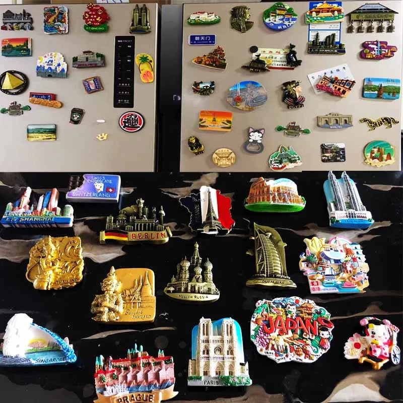 Metal National Fridge Magnet Tourism Souvenirs Paris London Brazil Berlin Bottle Opener High-end Refrigerator Sticker Home Decor Oasis Select