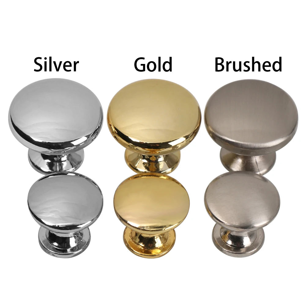 Zinc Alloy/Aluminium Alloy Cupboard Door Pulls Drawer Handles Round Cabinet Knobs With Screws Furniture Hardware Oasis Select