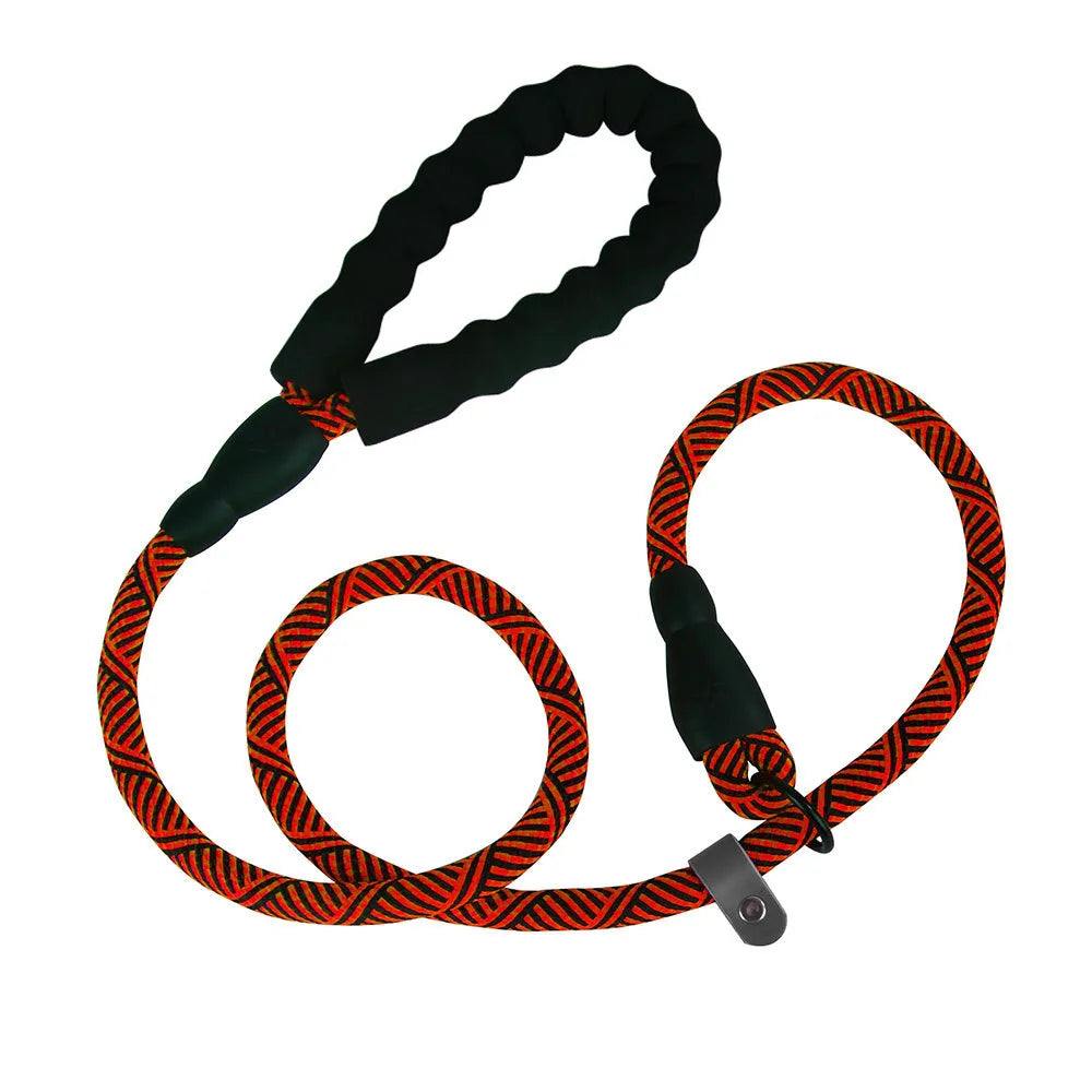Pet Dog Leash Traction Rope P Chain Durable Large Dog Leash Nylon Adjustable Loop Collar Strongest Pulling Rope Leashes for Dogs Oasis Select Red