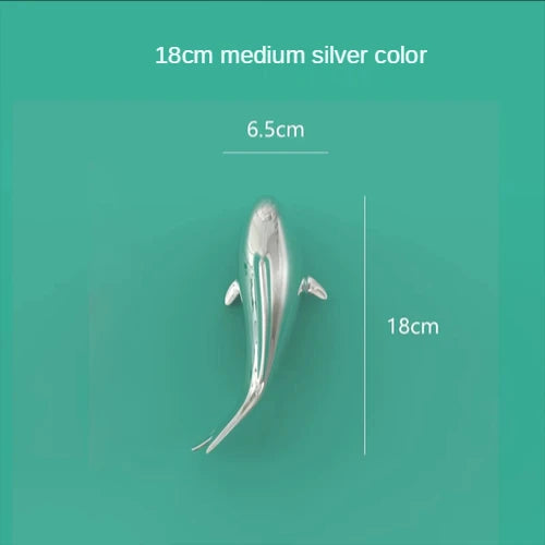 European electroplating fish 3D three-dimensional wall decoration living room dining room background wall decoration room decor Oasis Select Medium silver fish