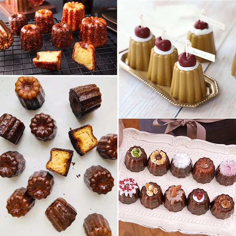 8/18 Cavity Silicone Mold Canneles Bordelais Fluted Cake Mold Muffin Cupcake Baking Tray Dessert Pastry Cake Decorating Tools Oasis Select