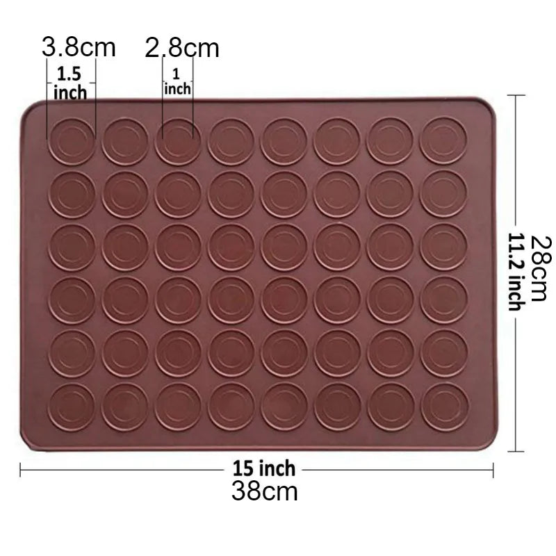 48-Cavity Silicone Macaron Baking Mat – Non-Stick Oven Mold Silicone Baking Mat Oasis Select