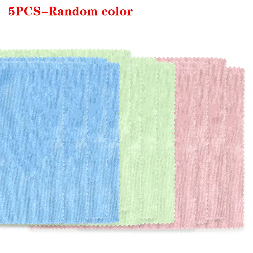 5PCS Wipes Microfibre Fiber Cleaning Cloths Easy Washing Eyeglasses iPhone iPad TV Screens Lens Cleaner Household Supplies Oasis Select 5PCS Random color