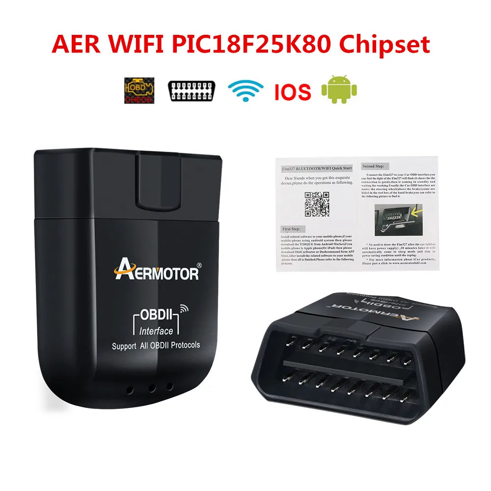 ELM327 OBD2 Bluetooth & WiFi Car Diagnostic Scanner V1.5 OBD2 Diagnostic Scanner Oasis Select 25K80 WIFI V1.5