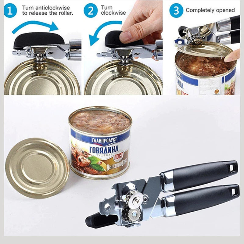 Stainless Steel Can & Bottle Opener Set – Multifunctional Kitchen Can & Bottle Opener Oasis Select