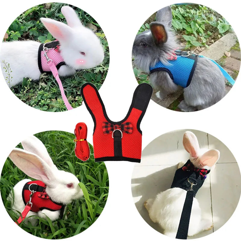 Mesh Soft Pet Rabbit Harness With Leash Strap for Hamster Rat Chinchillas Guinea Pig Small Animal Clothes Vest Rabbits Accessory Oasis Select