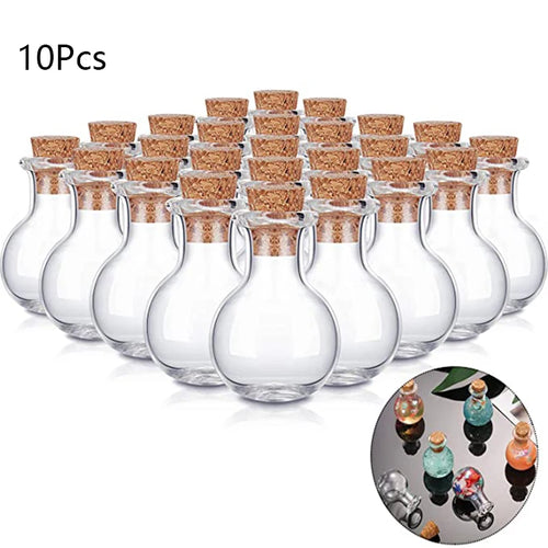 10-Pack Mini Clear Glass Bottles with Cork Stoppers – DIY Crafts DIY Glass Bottles Oasis Select