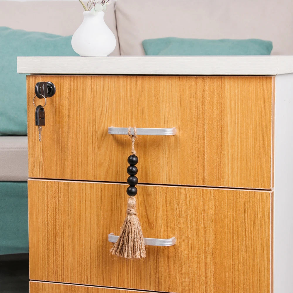 Home Decor Wood Bead Closet Pendant With Tassels Clothes Rack Garland Farmhouse Rustic Door Handle Drawer Knob Oasis Select