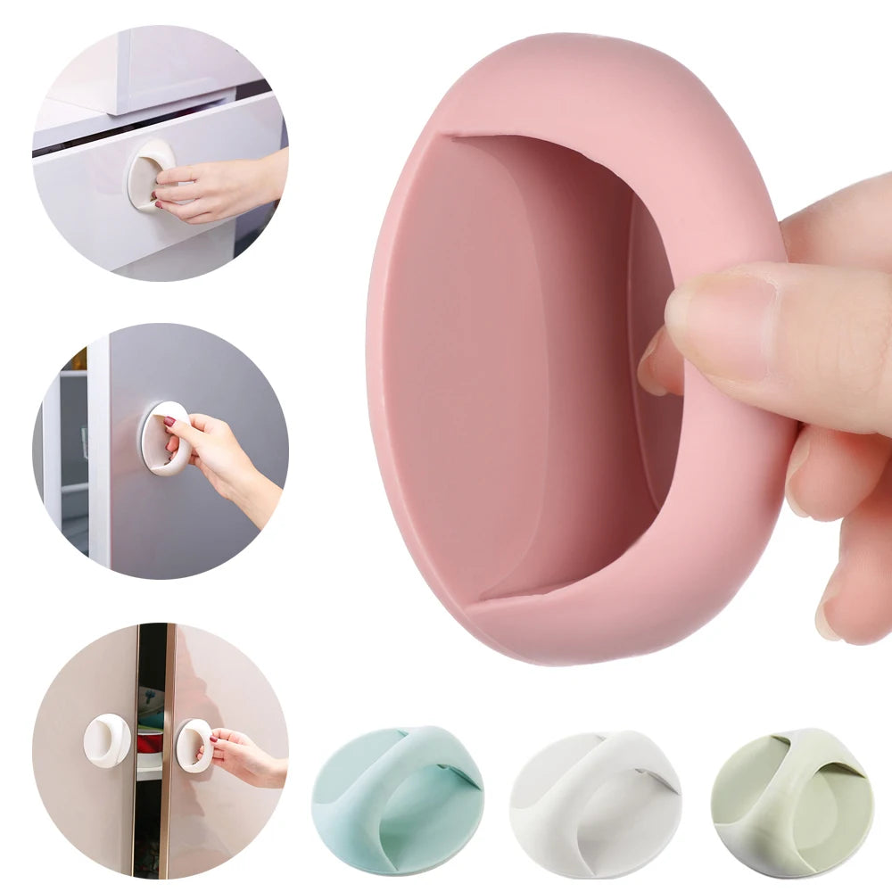 Round Auxiliary Knobs Cabinet Suction Cup Handle Window Sliding Door Self-adhesive Wardrobe Pulls Refrigerator Handle Oasis Select