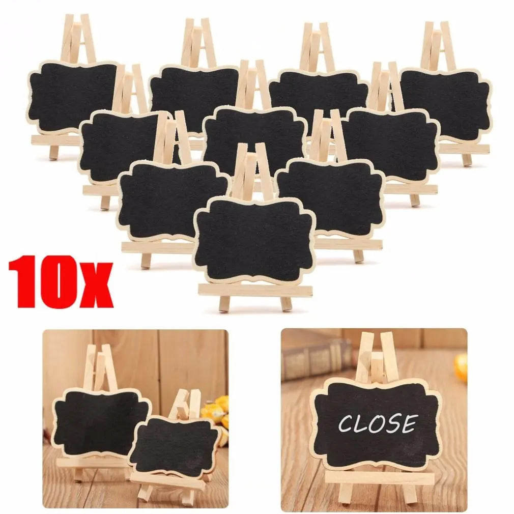 Wooden Blackboard Universal Message Board 10 PCS/Set Mini Chalkboard Portable Wedding Party Decor Decorative Parts Oasis Select