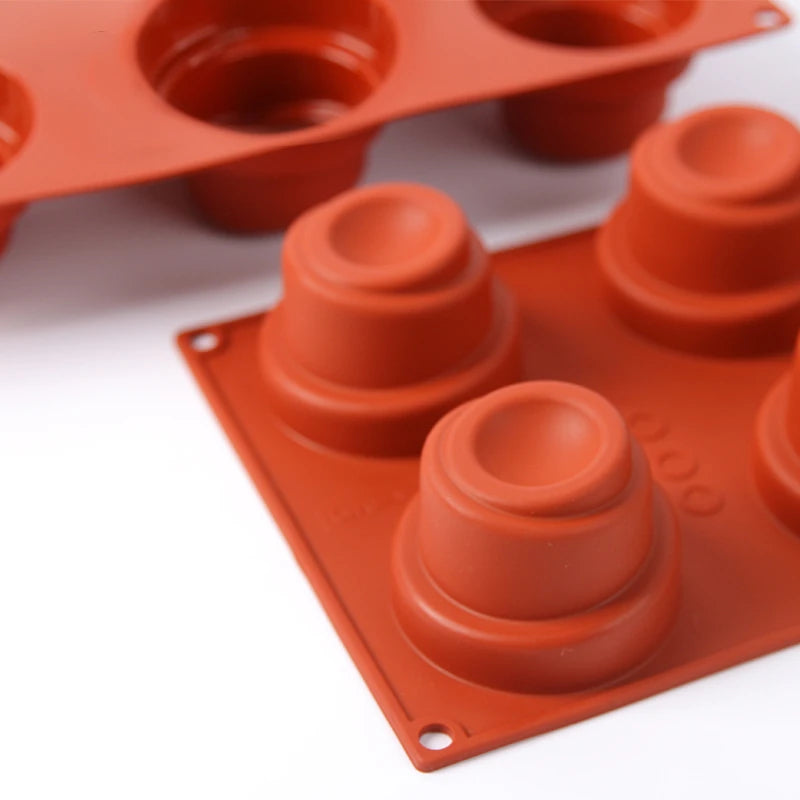 6 Cavity Cake Decorating Mold 3D Silicone Molds Baking Tools for Heart Round Cakes Chocolate Brownie Mousse Make Dessert Pan Oasis Select