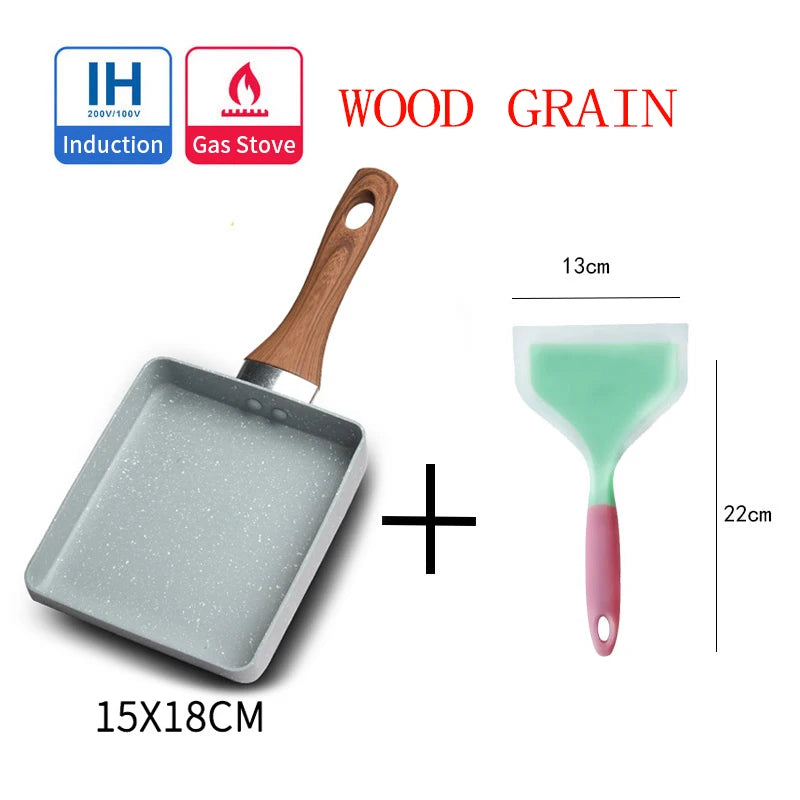 CHANSUNRUN Non-Stick Omelet Pan – Induction & Gas Griddle Non-Stick Omelet Pan Oasis Select 2pc gray 15x18cm
