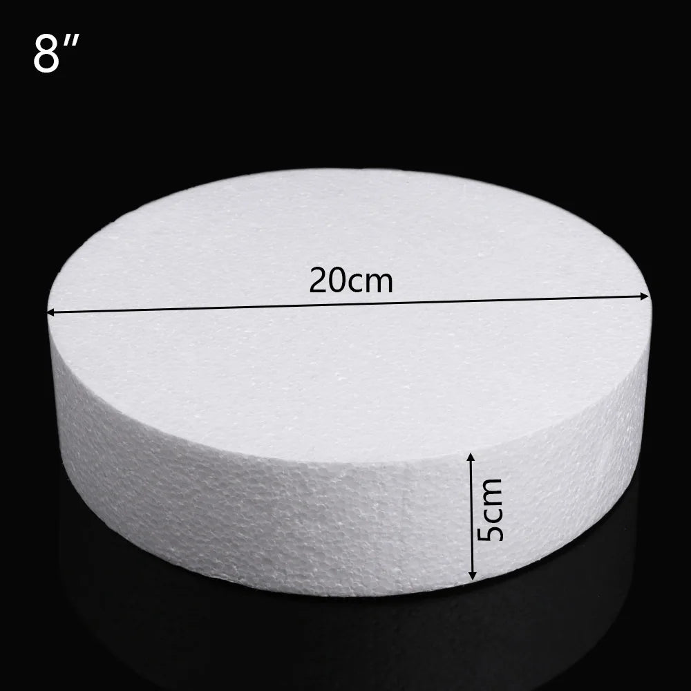 4/6/8/10 inch DIY Practice Heart Shaped Model Cake Foam Mold Polystyrene Sugarcraft Dummy Party Kitchen Accessories Oasis Select Round 8inch