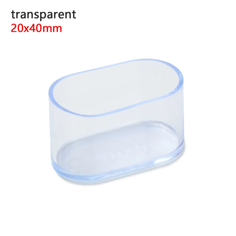 4pcs Non-Slip Oval Chair Leg Caps Feet Protector Pads Furniture Leveling Feet Mat Furniture Table Covers Socks Dust Cover Oasis Select transparent 3