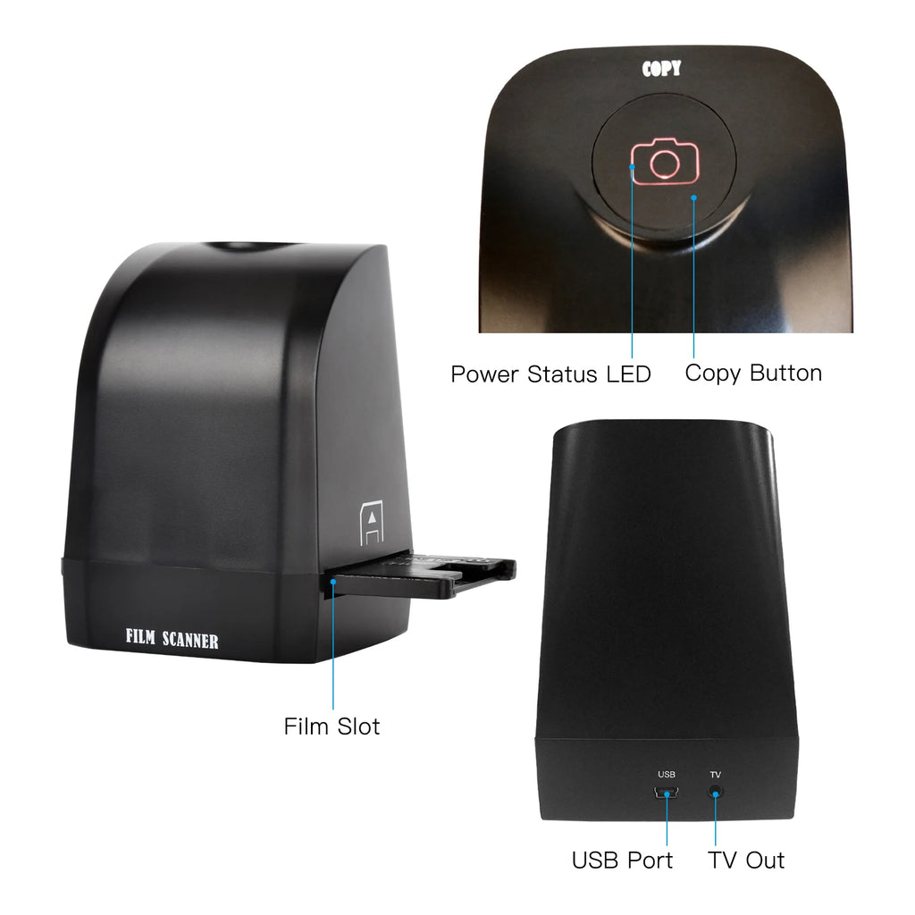 135 Film Slide Scanner Converter Portable Negative Film Scanner 8 Megapixel CMOS Convert 35mm/135mm Slides to Digital JPEG Photo Oasis Select