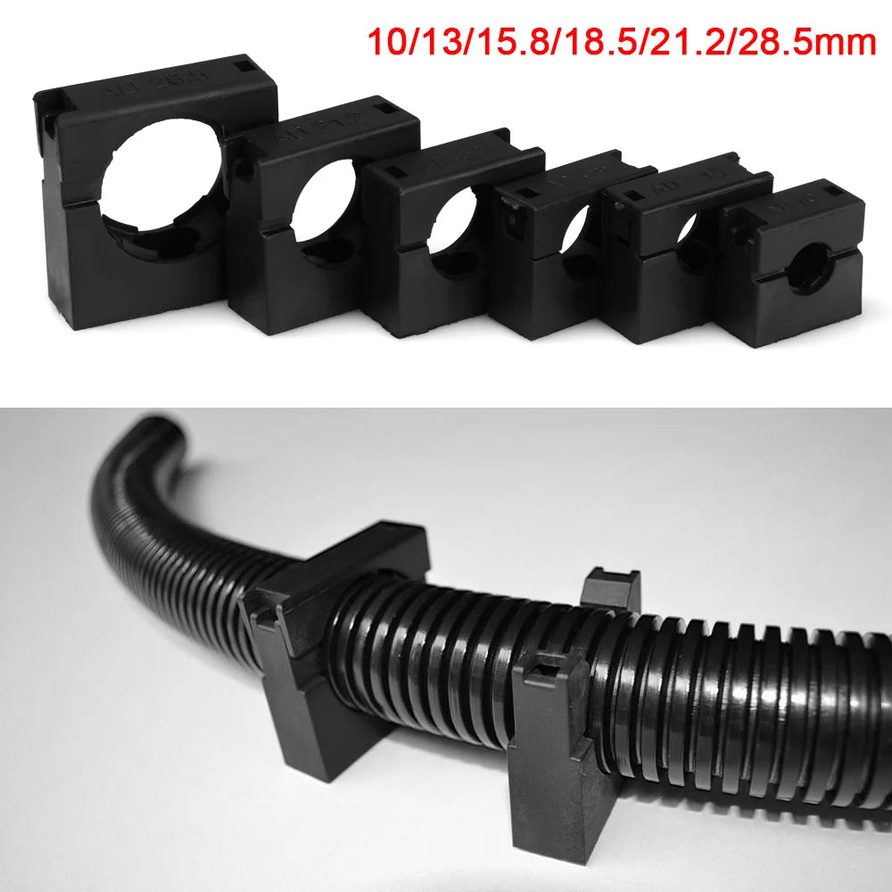 5Pcs 10-28mm PVC Pipe Clamps Wire Cable Fixing Holder Organizer Water Pipe Support Bellows Hose Hoop Buckle Electrical Fittings Oasis Select
