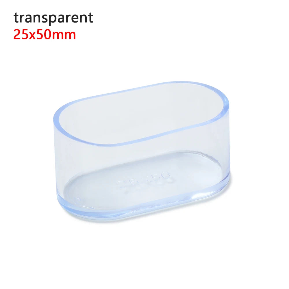 4pcs Non-Slip Oval Chair Leg Caps Feet Protector Pads Furniture Leveling Feet Mat Furniture Table Covers Socks Dust Cover Oasis Select transparent 4