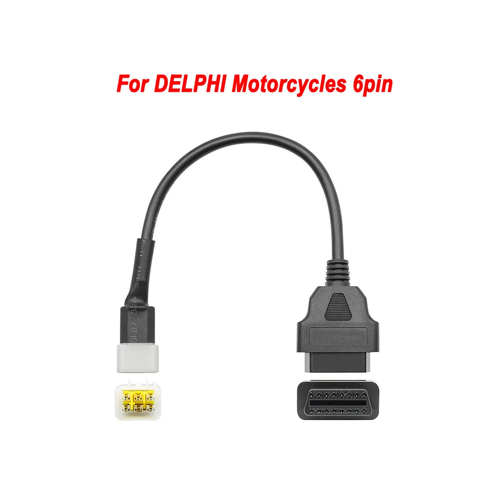 Motorcycle OBD2 Extension Cable – KTM Yamaha Honda Suzuki Ducati OBD2 Diagnostic Cable Oasis Select For Del phi 6pin