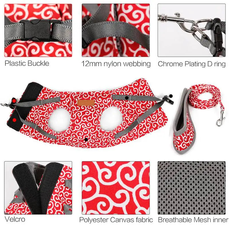 Cat Harness and Leash for Walking Lead Leash Set Adjustable Dog Collar Japanese Style Harness Vest Walking Leash For Dog Cat Pet Oasis Select