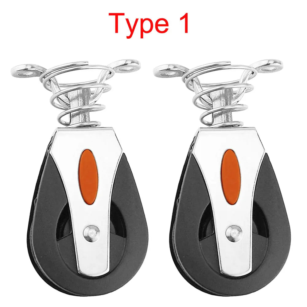 1500 Lbs Loading Gym Single Pulley Sailing Boat Kayak Pulley Block Single Wheel Swivel Lifting Rope Pulley Roller Oasis Select Type 1 2PC