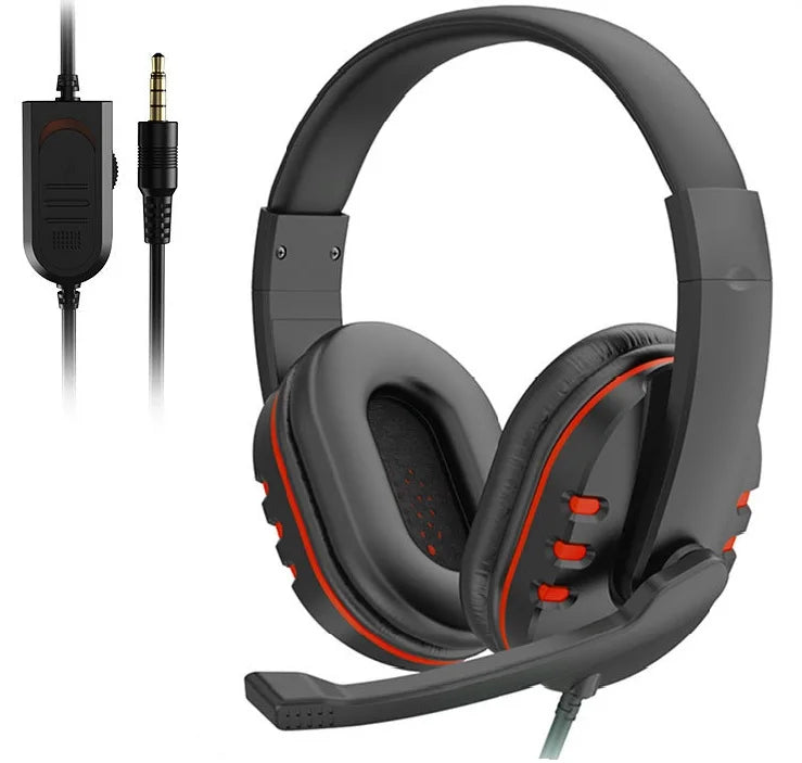 Headphones 3.5mm Wired Gaming Headset Earphones Music For PS4 Play Station 4 Game PC Chat computer With Microphone Oasis Select Red