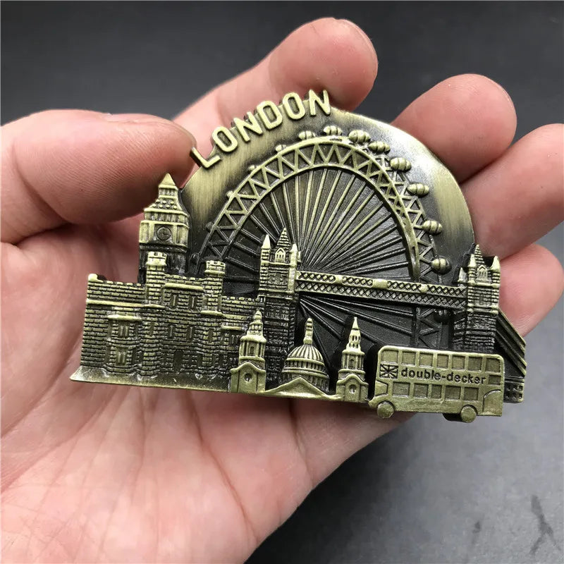 Metal National Fridge Magnet Tourism Souvenirs Paris London Brazil Berlin Bottle Opener High-end Refrigerator Sticker Home Decor Oasis Select London3