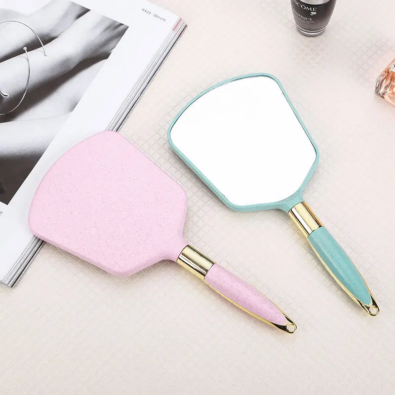 High definition handle make-up mirror hand held beauty dressing portable European retro mirror Oasis Select