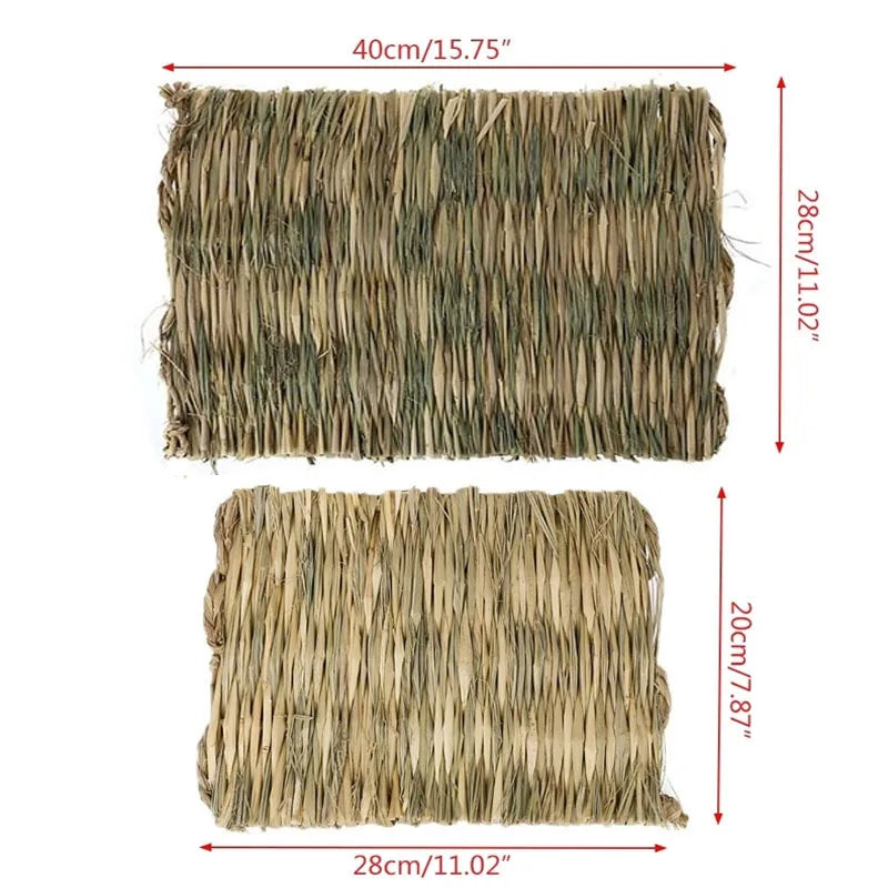 Rabbit Grass Chew Mat Small Animals Hamster Guinea Pig Cage Lapin Pour Maison Bird Nests Bunny House Pad for Rabbits Accessories Oasis Select