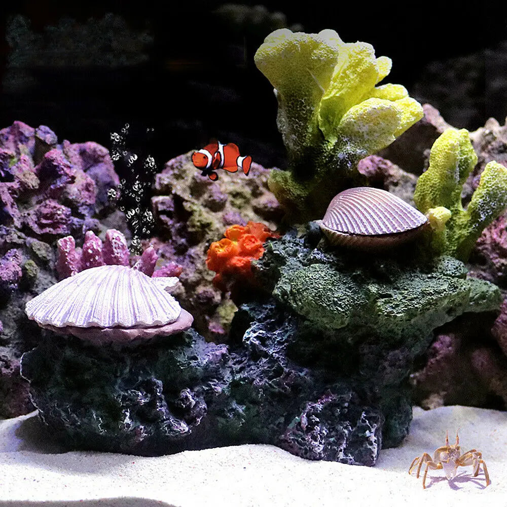 Artificial Coral Fish Tank Decoration Emulates Starfish Resin Reef Landscape Aquarium Decoration Craft Tabletop Decoration Oasis Select