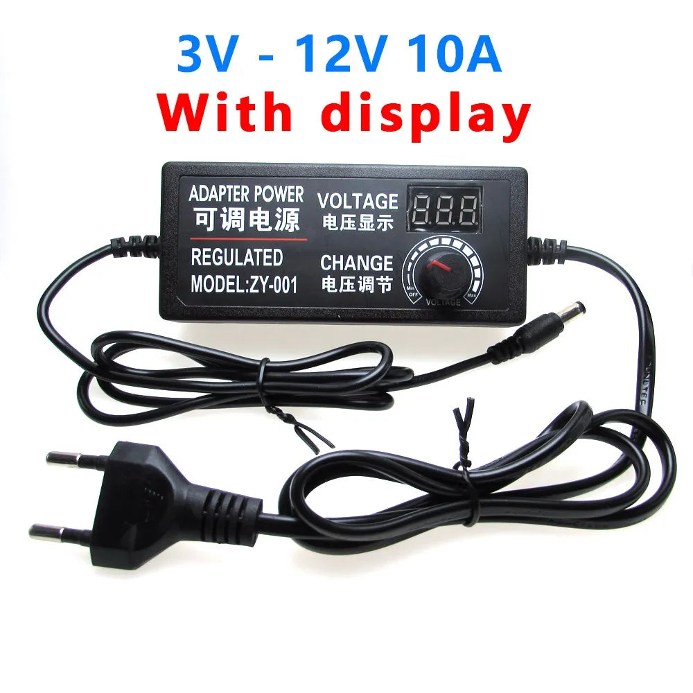 AC DC Adjustable Power Supply 3V 5V 9V 12V 15V 18V 24V Switching Power Supply Adapter Transformer 220V To 12V 24V 12 24 V Volt Oasis Select 3V - 12V 10A US Plug