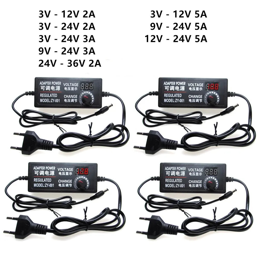 AC DC Adjustable Power Supply 3V 5V 9V 12V 15V 18V 24V Switching Power Supply Adapter Transformer 220V To 12V 24V 12 24 V Volt Oasis Select