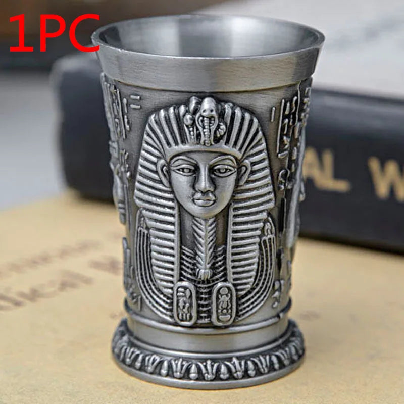 Creative European Retro Wine Glass Zinc Alloy Egyptian Wine Glass Ancient Egypt Wine Glass Metal Crafts Christmas Halloween Gift Oasis Select 1pc Cleopatra