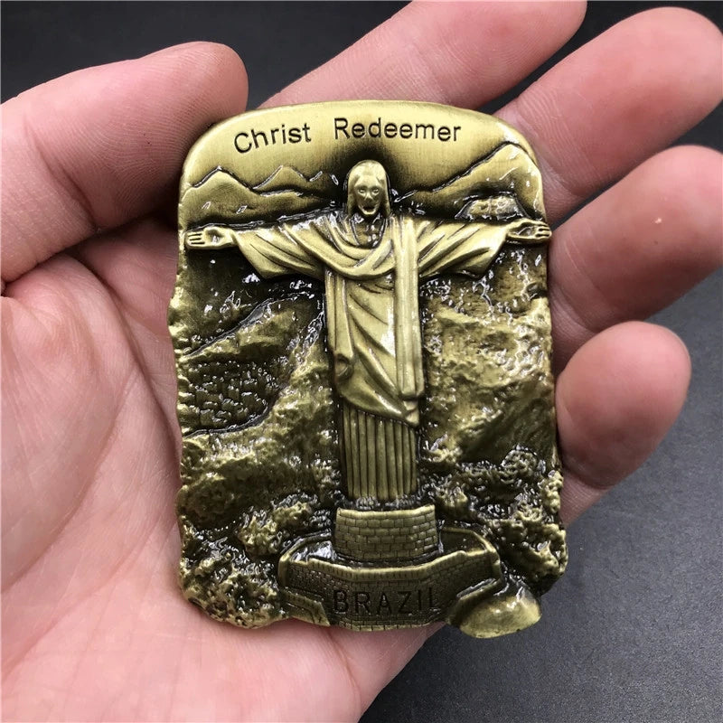 Metal National Fridge Magnet Tourism Souvenirs Paris London Brazil Berlin Bottle Opener High-end Refrigerator Sticker Home Decor Oasis Select Brazil