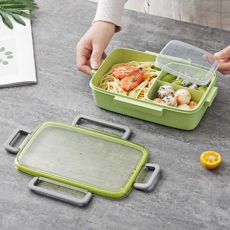 Brown/Green/Pink Lunch Box Bamboo Fiber Material Portable Bento Box Microwaveble Food Storage Container For Office Children Oasis Select