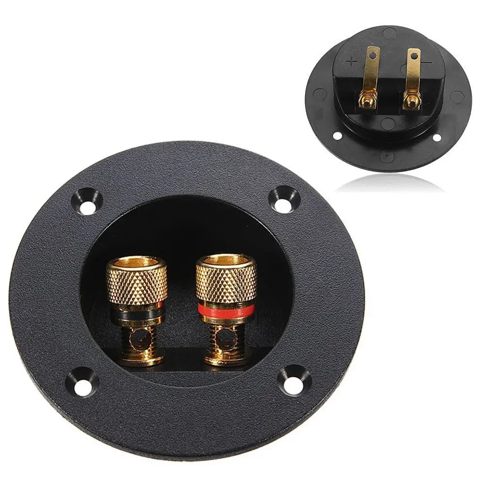 Professional Speaker Box Rear Back Panel Wiring Terminal Plug Round Boxes With 2 Banana Jack Subwoofer Speaker Terminal Oasis Select