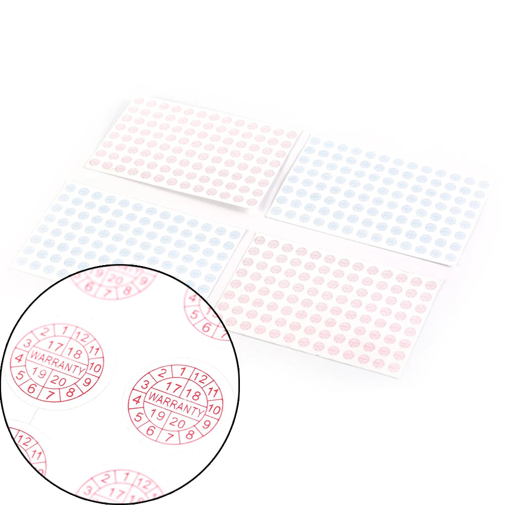 208pcs Warranty Void Stickers – Red & Blue Security Seals 10mm
