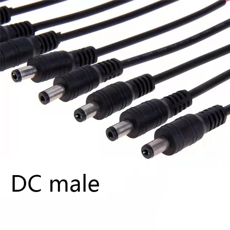 DC Power Pigtail Cable 12V Power Supply Copper Wire 5.5x2.1mm Male Female Connectors For LED Driver DVR Rearview Monitor Oasis Select