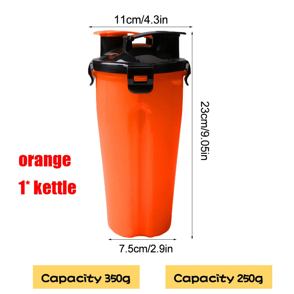 2-in-1 Portable Pet Water & Food Container with Folding Bowl Pet Travel Feeder Oasis Select Navy Blue