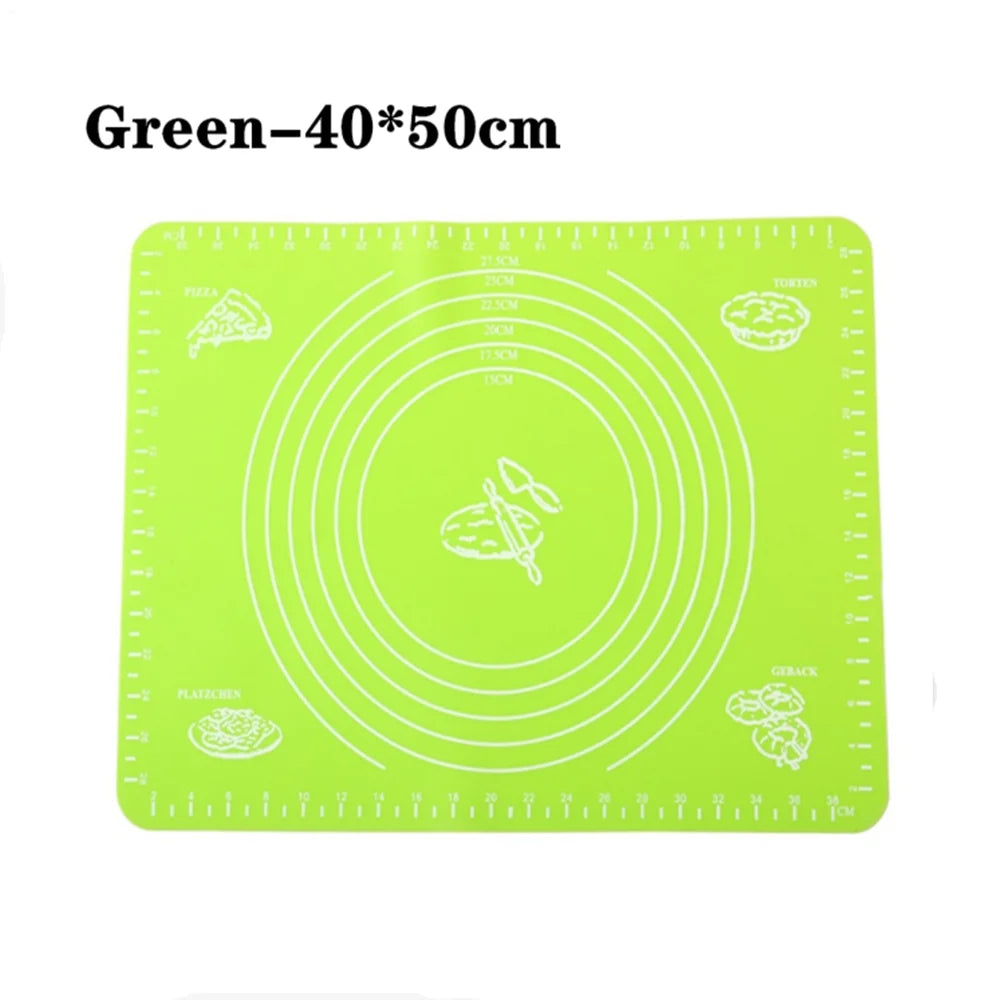 Silicone Baking Mats Pizza Dough Non-Stick Maker Holder Pastry Cooking Utensils Oven Pastry Mat Kitchen Gadgets Cooking Tools Oasis Select Green-40x50cm