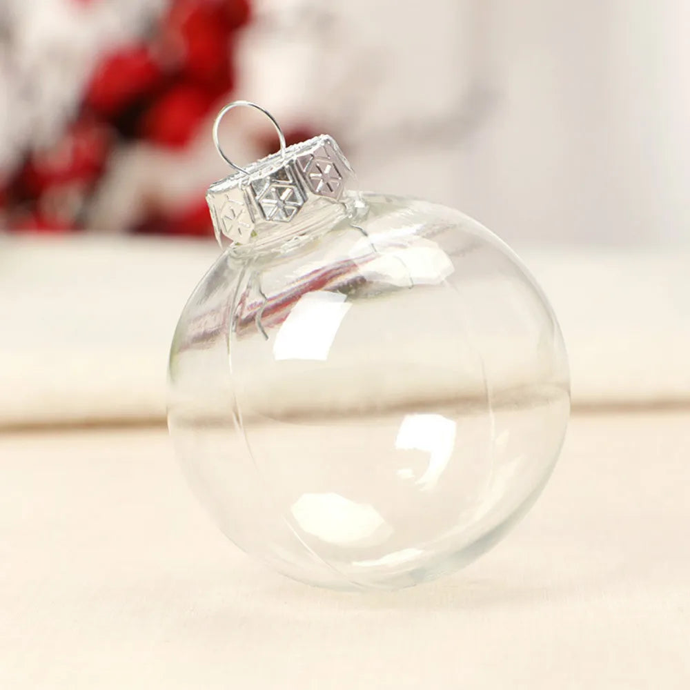 6cm/8cm/10cm Christmas Ball Plastic Baubles Clear Fillable Xmas Tree Hanging Decorations Ornament New Year Diy Decor Oasis Select
