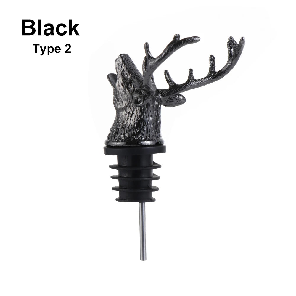Deer Elk Lion Bull Head Wine Pourer Bottle Stoppers Bar Tools Wedding