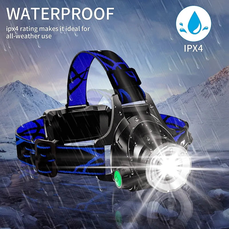 Powerful LED Headlamp Waterproof Headlight USB DC Charging Head Lamp Zoomable Head Front Light Use 18650 Battery Oasis Select