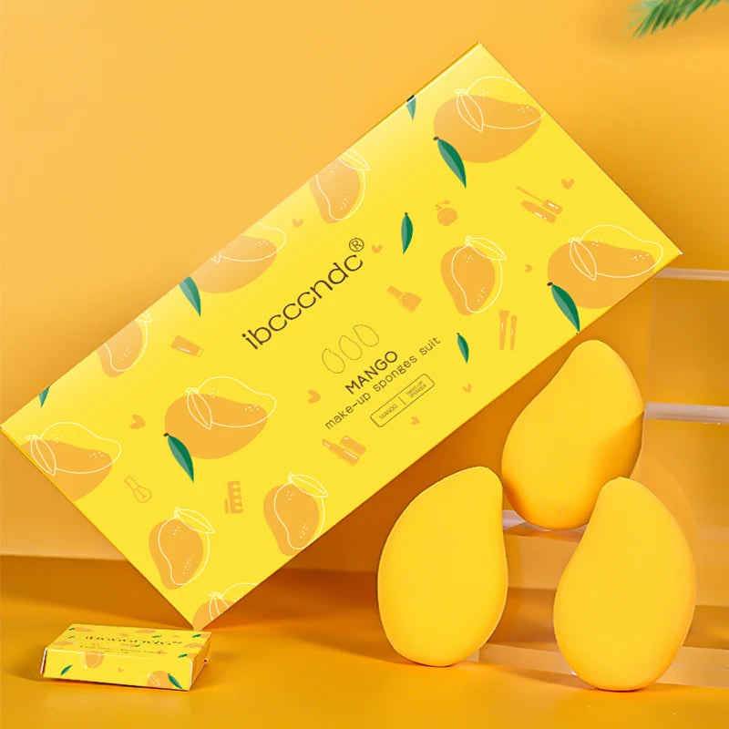 Mango Makeup Egg Sponge BB Cream Hydrophilic Beauty Egg Wholesale Puff Wet Dry Dual Use Face Foundation Powder Gourd Cosmetic Oasis Select