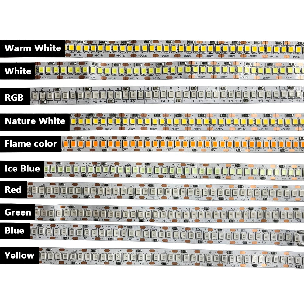 5V 12V 24V Led Strip Light RGB PC SMD 2835 White Ledstrip Waterproof 5 12 24 V Volt RGB LED Strip Tape Lamp Light Strip Flexible Oasis Select