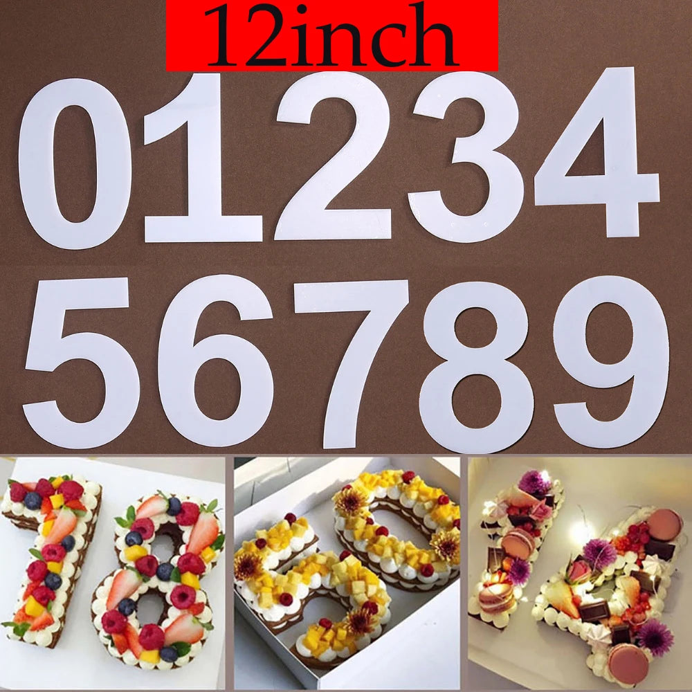 9PC PET Plastic 0-8 Numbers Cake Mold Cake Decorating Tools Confeitaria Maker Birthday Cake Design Bakeware Pastry Tools Oasis Select