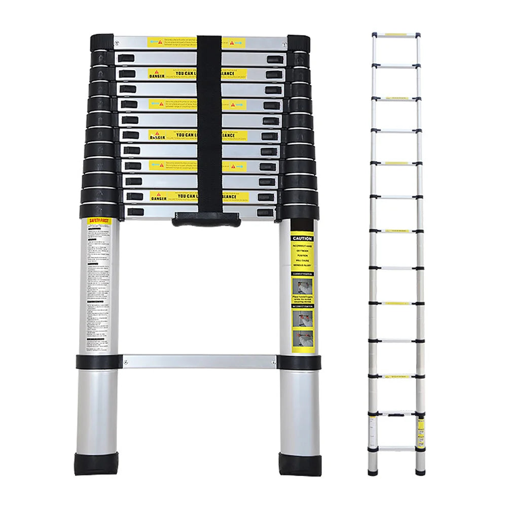 4.1m 4.4 Meters 14/15 Steps Aluminum Ladders Portable Straight Ladder Household Folding Extension Telescopic Ladders Stepladder Oasis Select 4.1 Meters China Mainland