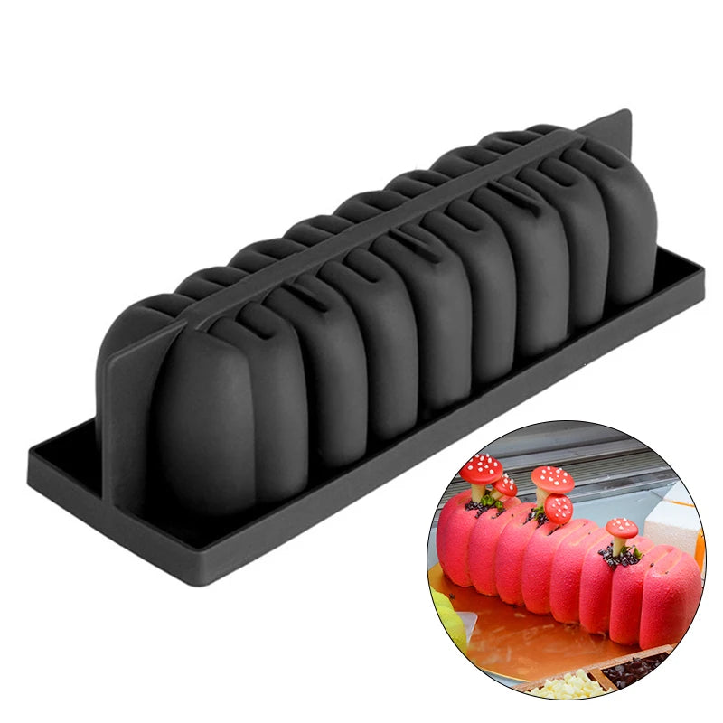 Cake Pan Tray Rectangle Shape Silicone Cake Mold Caterpillar Shape Mousse Cake Baking Silicone Forms Baking Decorating Tools Oasis Select Default Title