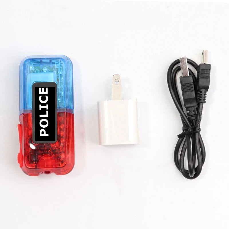 Rechargeable Red Blue LED Shoulder Strobe Clip Warning Light