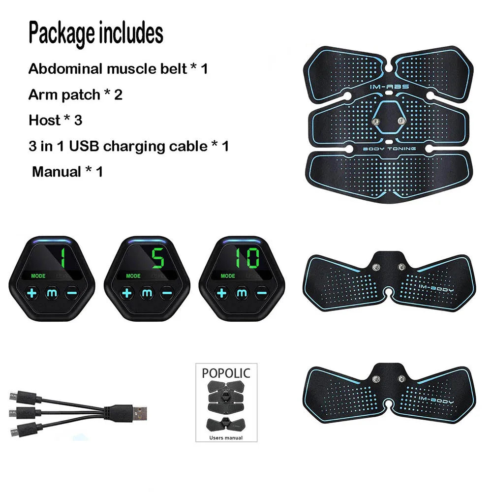 Abdominal Muscle Stimulator Trainer EMS Abs Fitness Equipment Training Gear Muscles Electrostimulator Toner Exercise At Home Gym Oasis Select