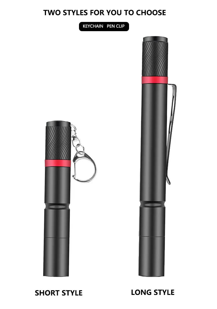 8000LM Portable Pen Light Keychain Mini Flashlight Pocket LED Torch Pen Clip LED Flashlight Hand Light Use AAA Battery Oasis Select